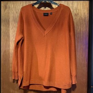 Cyrus Burnt Orange V-Neck Pullover